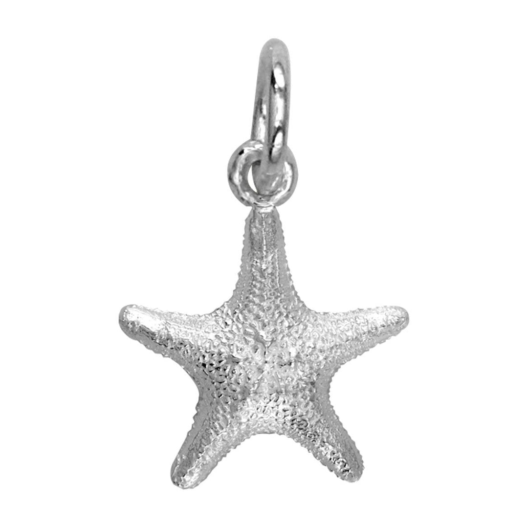 Mini Cushion Sea Star Charm in Sterling Silver