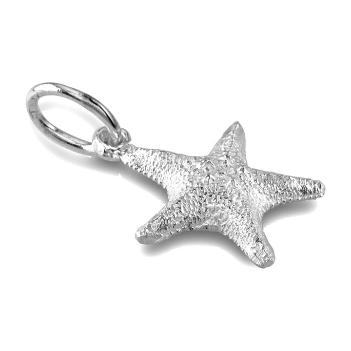Mini Cushion Sea Star Charm in Sterling Silver