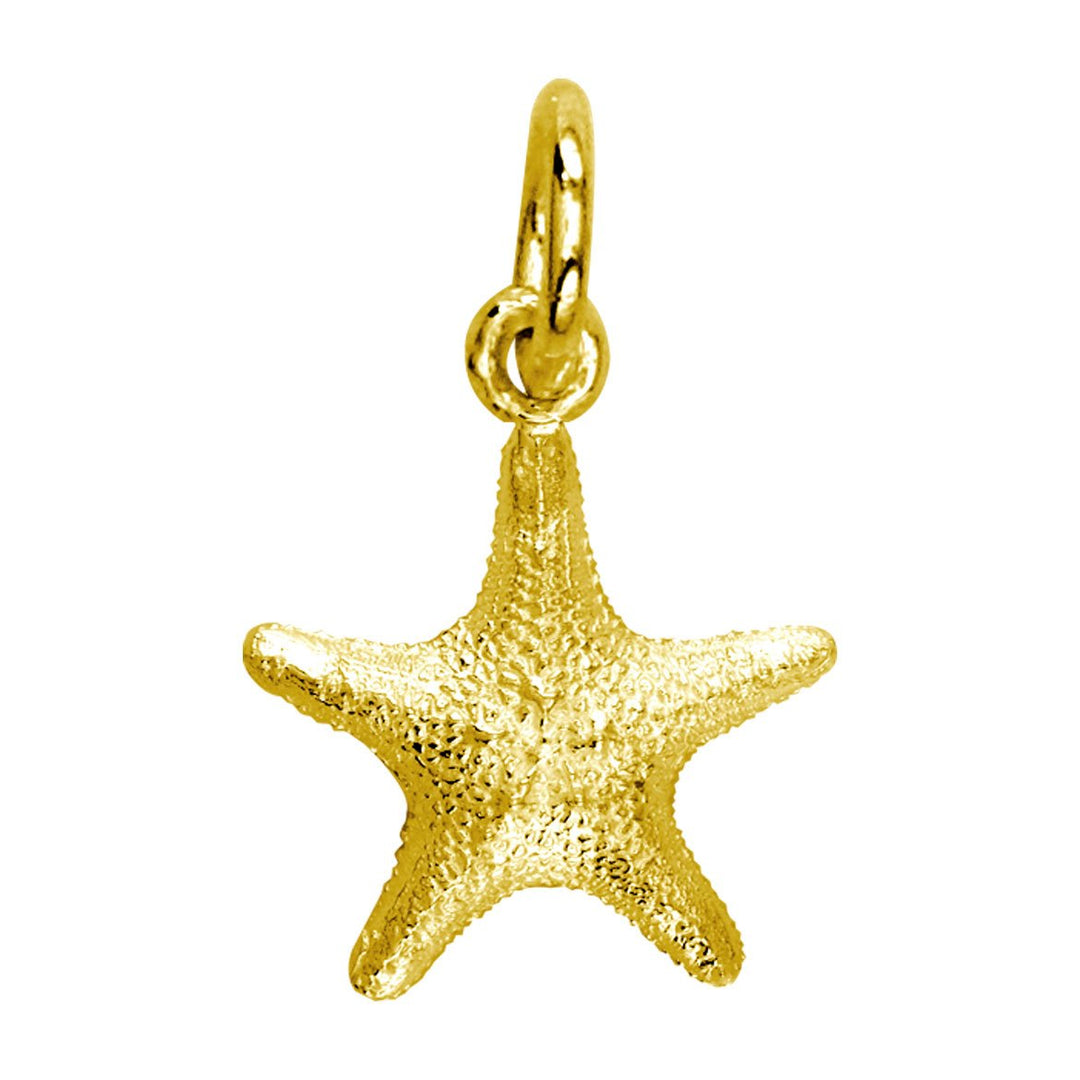 Mini Cushion Sea Star Charm in 14K Yellow Gold