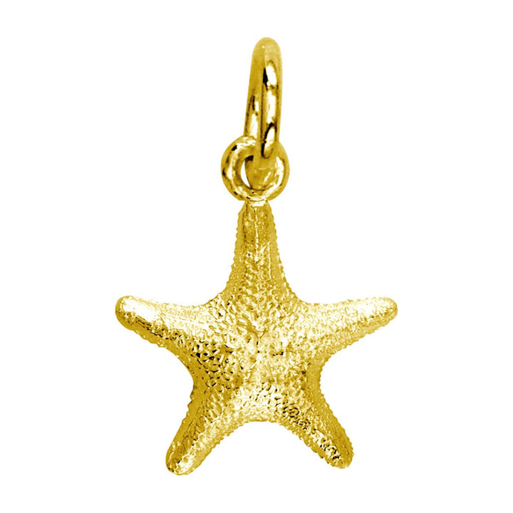 Mini Cushion Sea Star Charm in 14K Yellow Gold