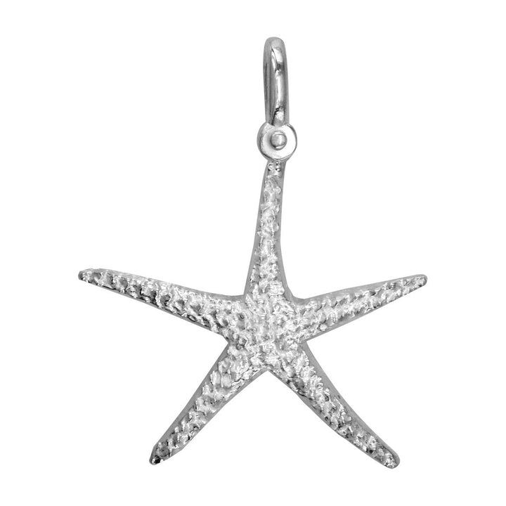 Large Thin Starfish Charm in 14K White Gold