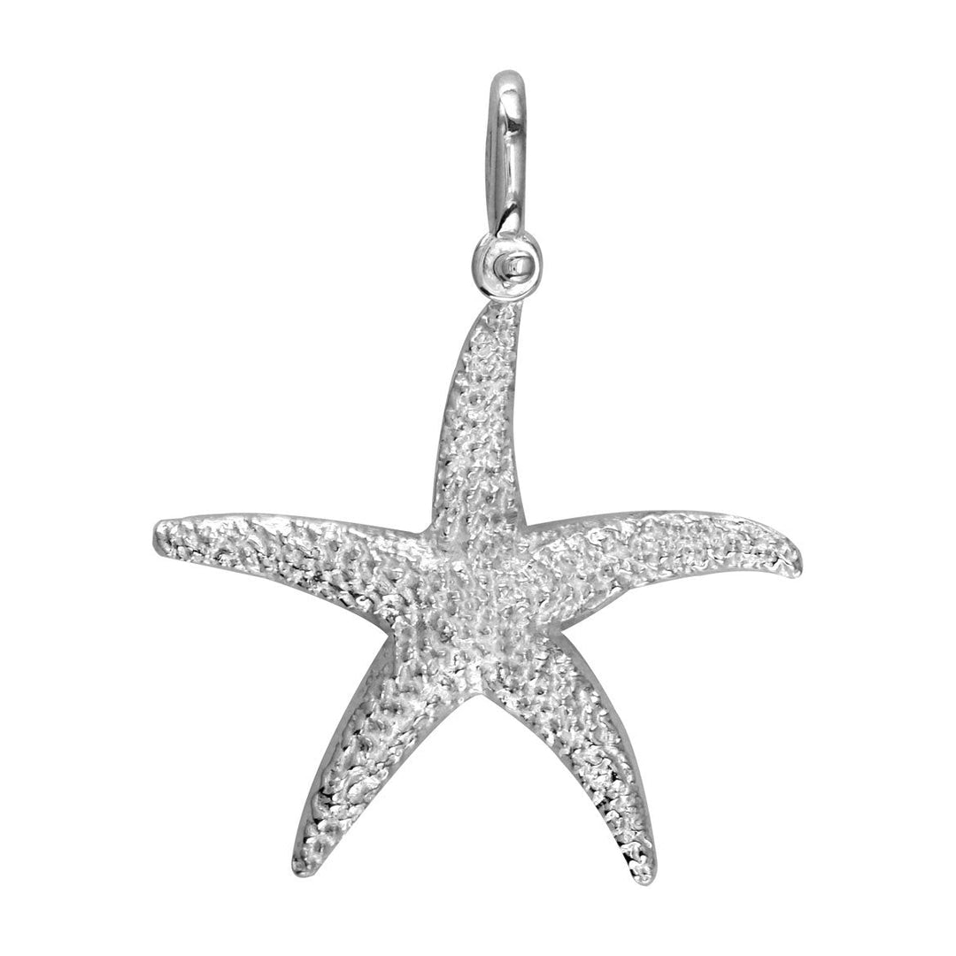 Large Common Starfish Charm in Sterling Silver