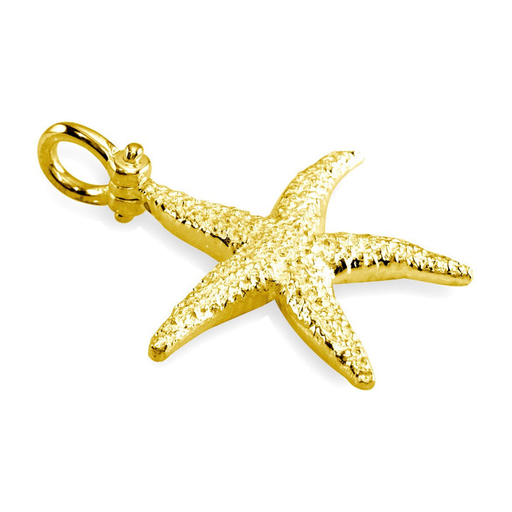 Large Common Starfish Charm in 14K Yellow Gold