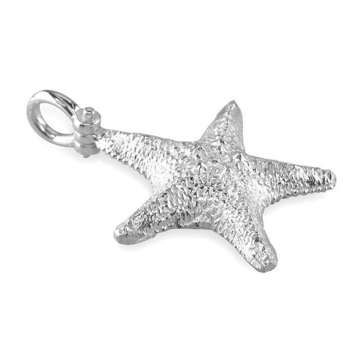 Medium Cushion Sea Star Charm in Sterling Silver