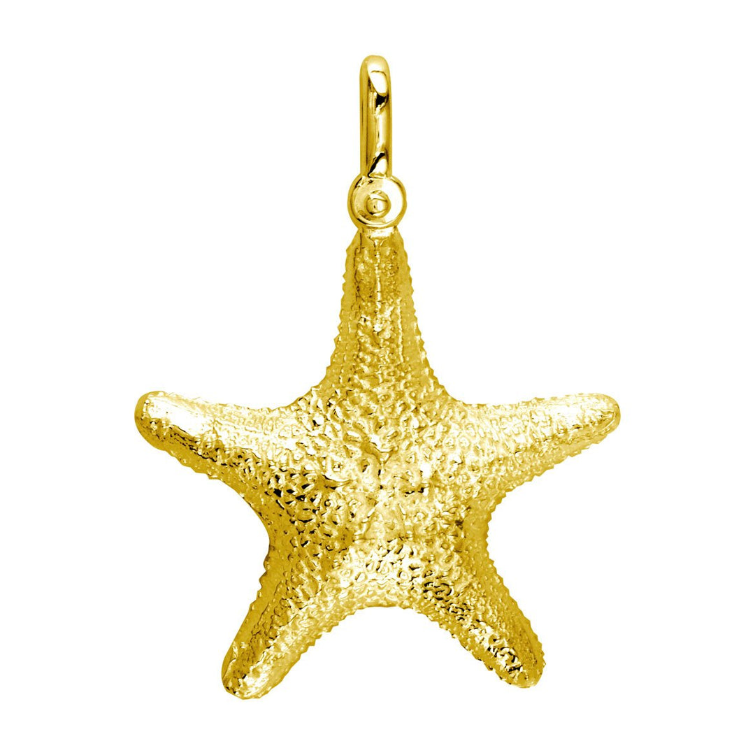 Large Cushion Sea Star Charm in 14K Yellow Gold