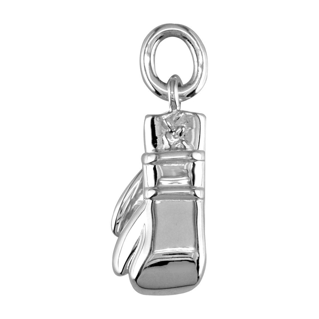 Solid Boxing Gloves Charm with Two Gloves in 14k White Gold