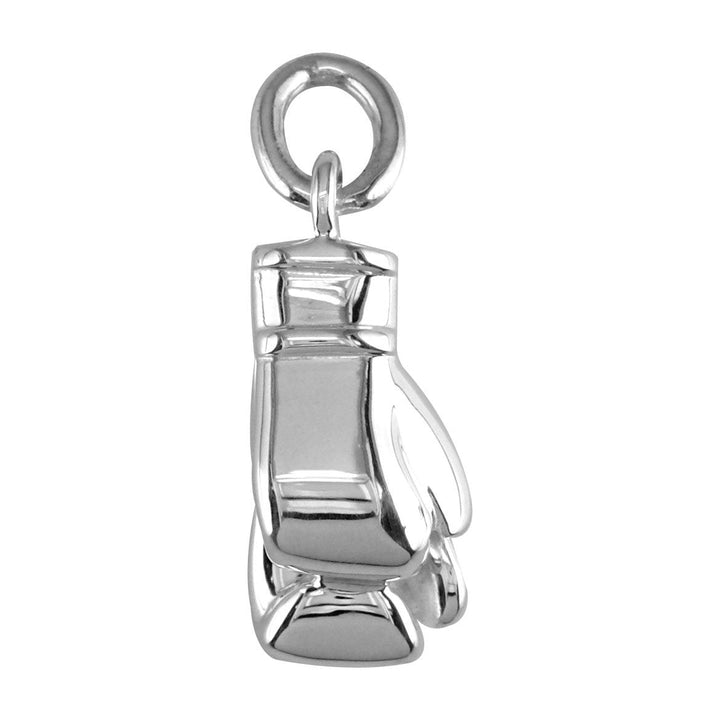 Solid Boxing Gloves Charm with Two Gloves in 14k White Gold
