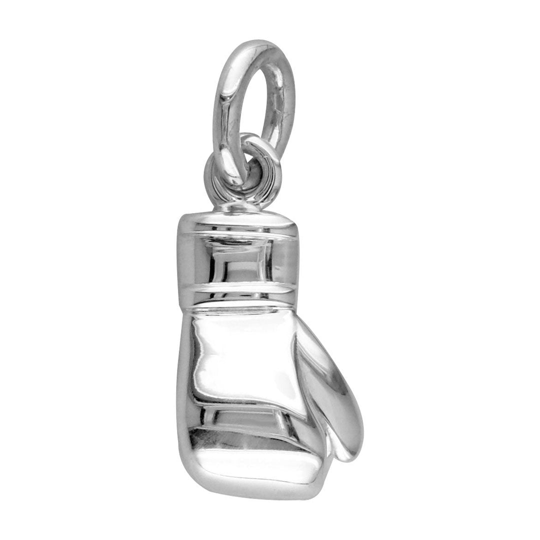 Solid Boxing Glove Charm in 14k White Gold