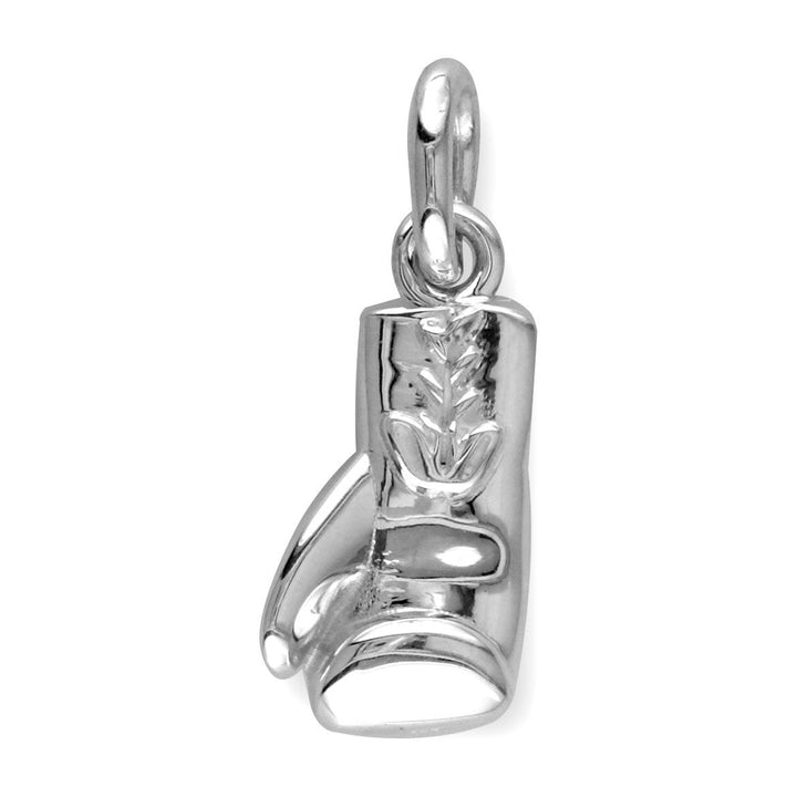 Solid Boxing Glove Charm in 14k White Gold