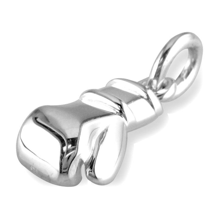 Solid Boxing Glove Charm in 14k White Gold