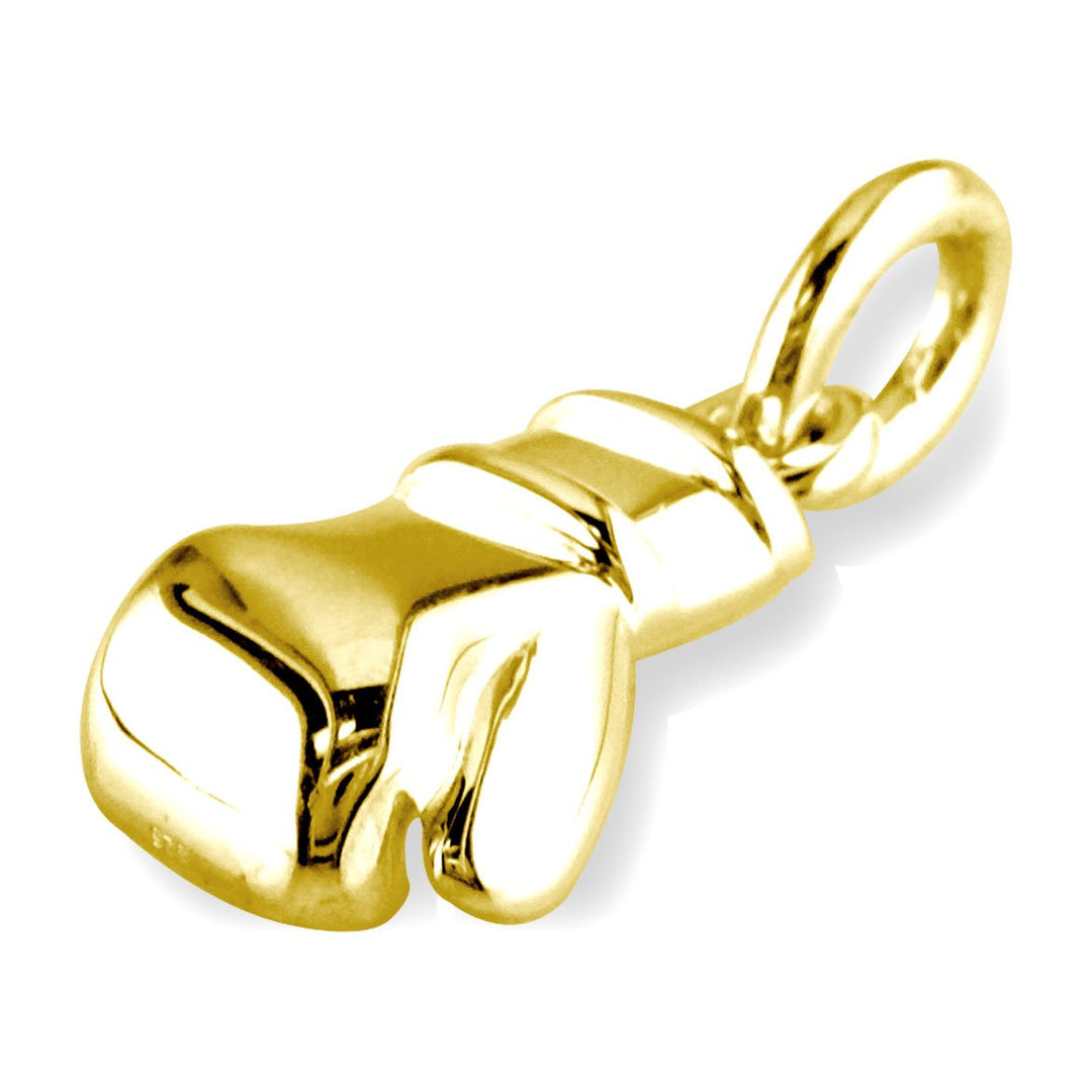 Solid Boxing Glove Charm in 14k Yellow Gold
