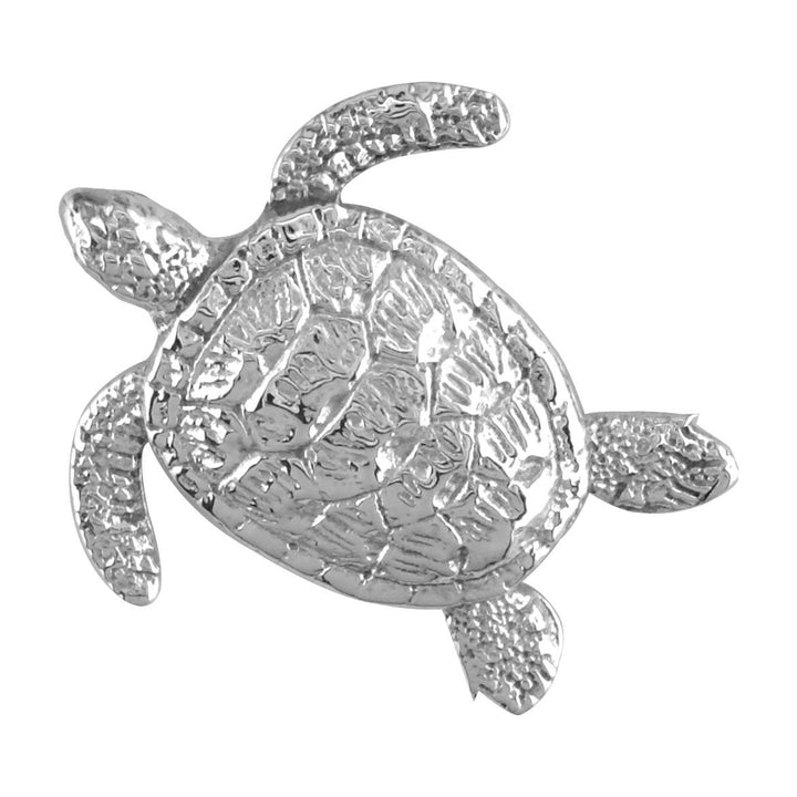 3D Sea Turtle Charm in 14K White Gold