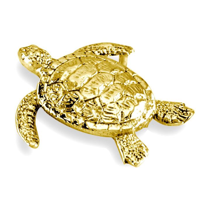 3D Sea Turtle Charm in 14K Yellow Gold