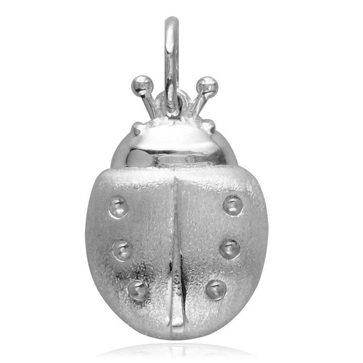 Solid Ladybug Charm in 14K White Gold