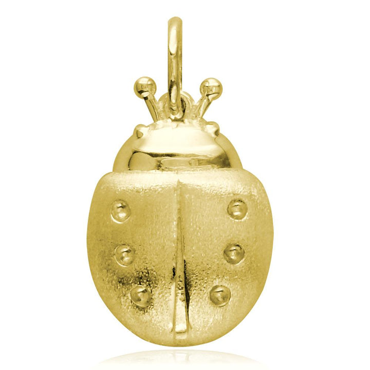 Solid Ladybug Charm in 14K Yellow Gold