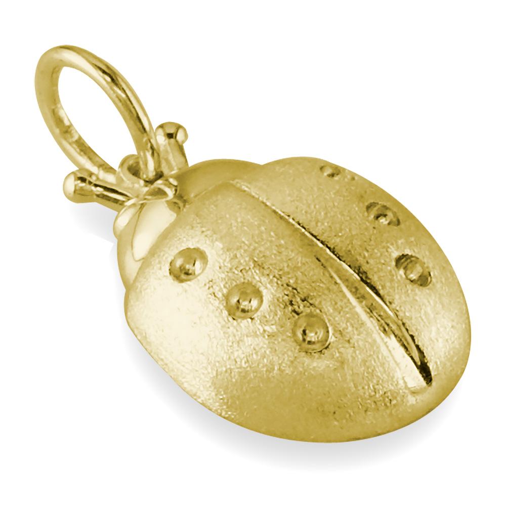 Solid Ladybug Charm in 14K Yellow Gold
