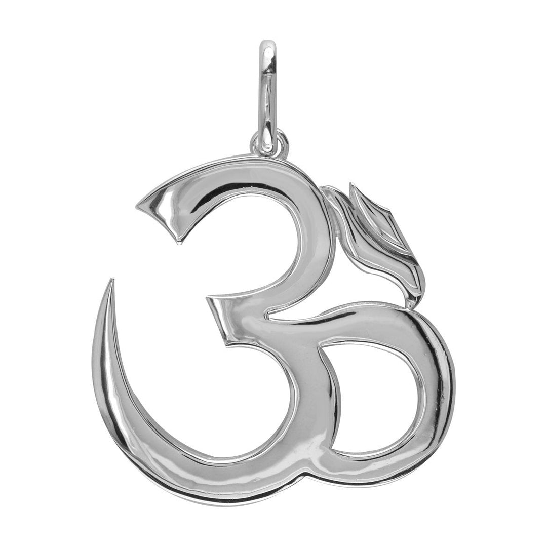 Super Jumbo Classic Yoga Ohm, Om, Aum Charm in Sterling Silver