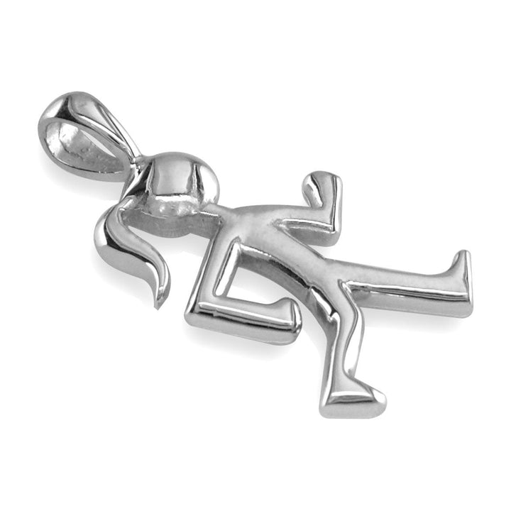 Lady Racewalker Charm in 14K White Gold