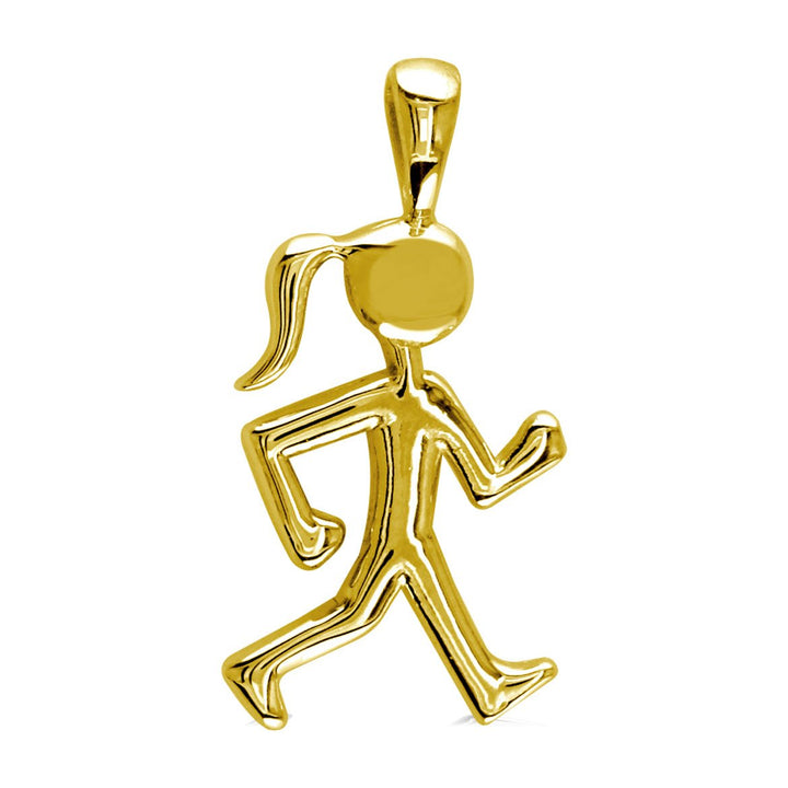 Lady Racewalker Charm in 14K Yellow Gold