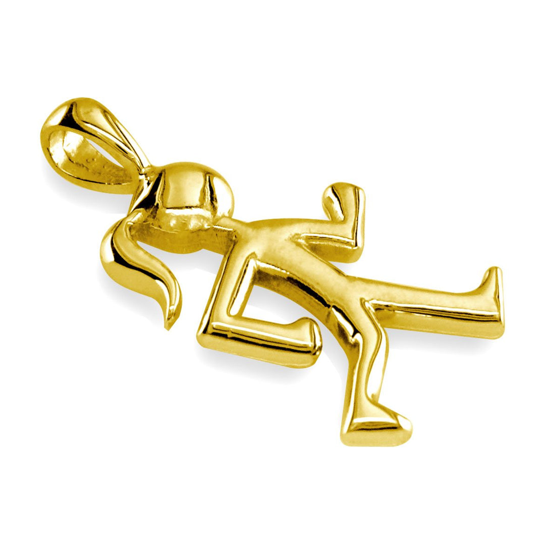 Lady Racewalker Charm in 14K Yellow Gold