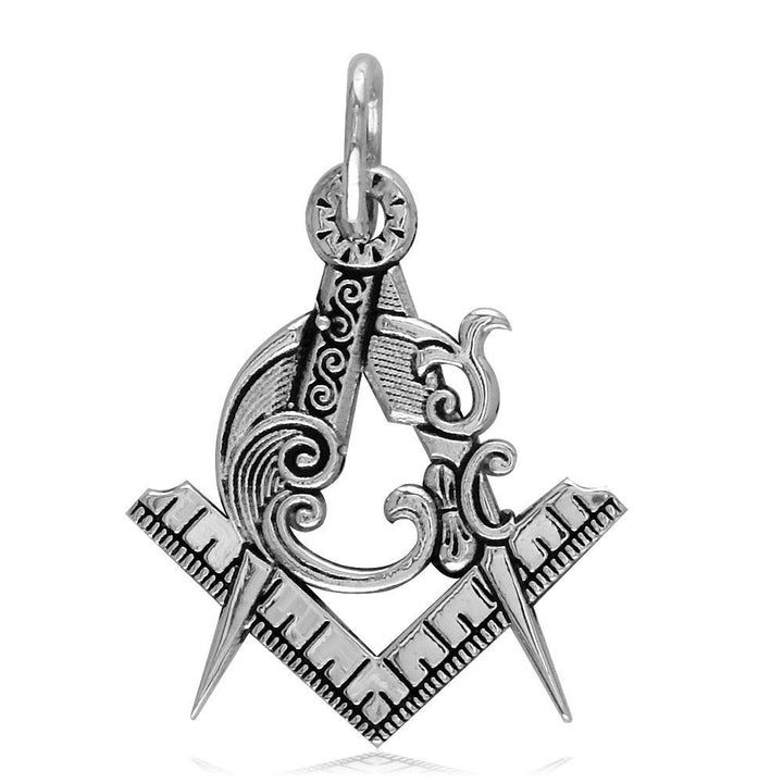 Small Masonic Charm Charm in Sterling Silver
