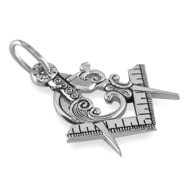 Small Masonic Charm Charm in Sterling Silver