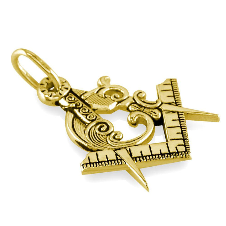 Small Masonic Charm Charm in 14k Yellow Gold