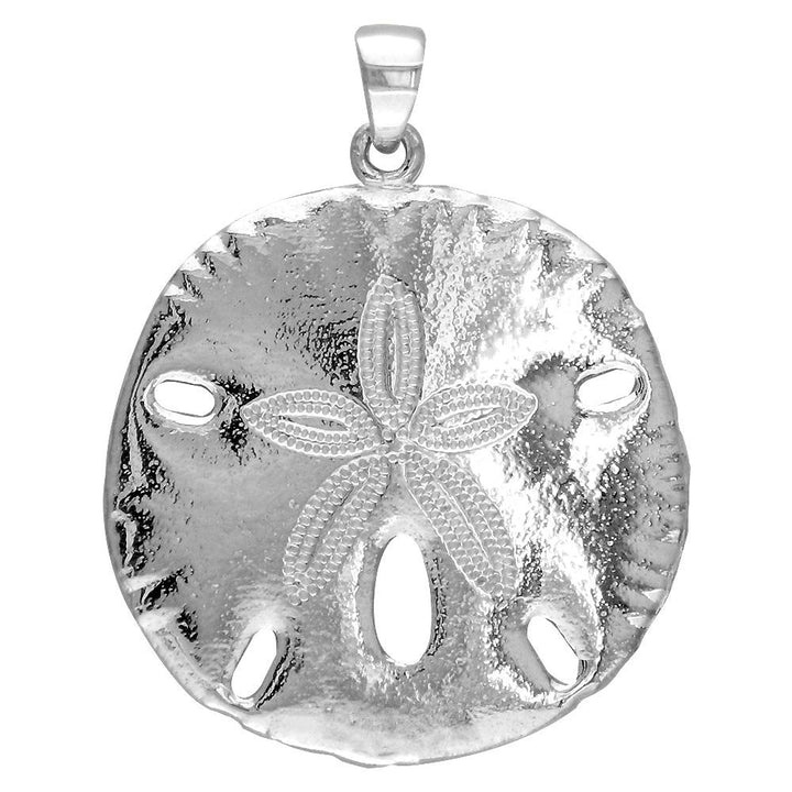 Large Sand Dollar Charm in Sterling Silver