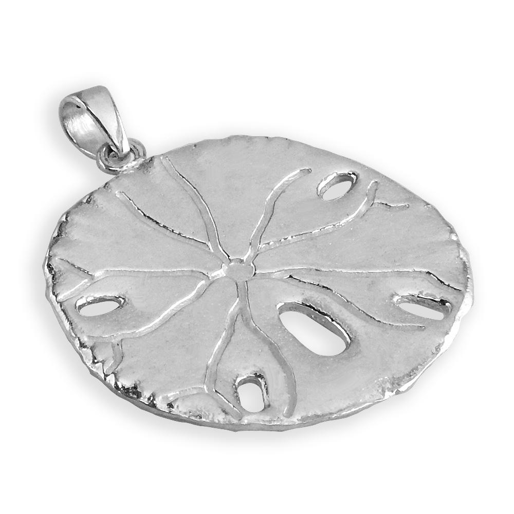 Large Sand Dollar Charm in Sterling Silver
