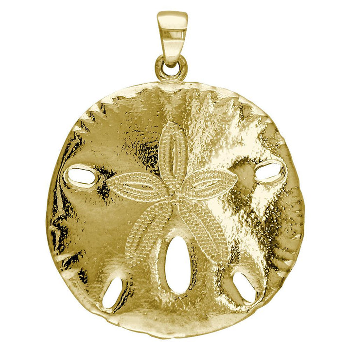 Large Sand Dollar Charm in 14K Yellow Gold
