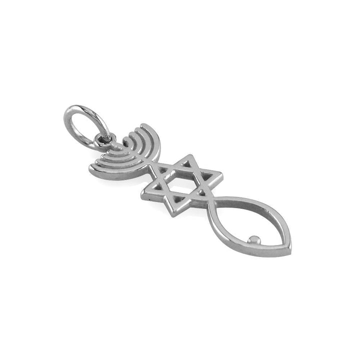 Small Messianic Seal Jewelry Charm in 14K White Gold