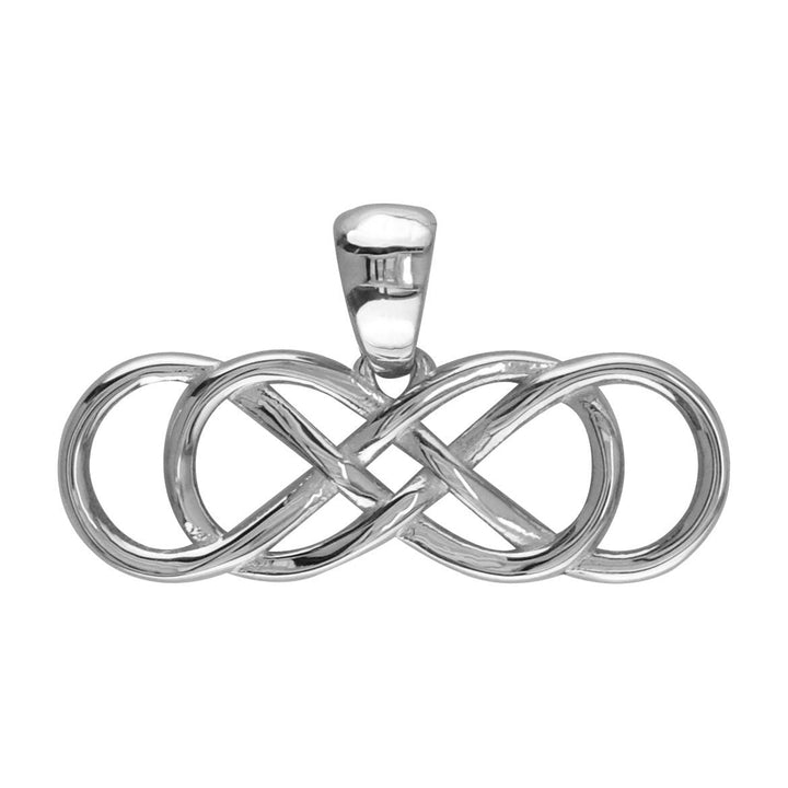 Large Double Infinity Symbol Sideways Charm in 14K white gold