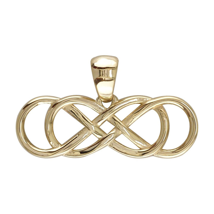 Large Double Infinity Symbol Sideways Charm in 14K yellow gold