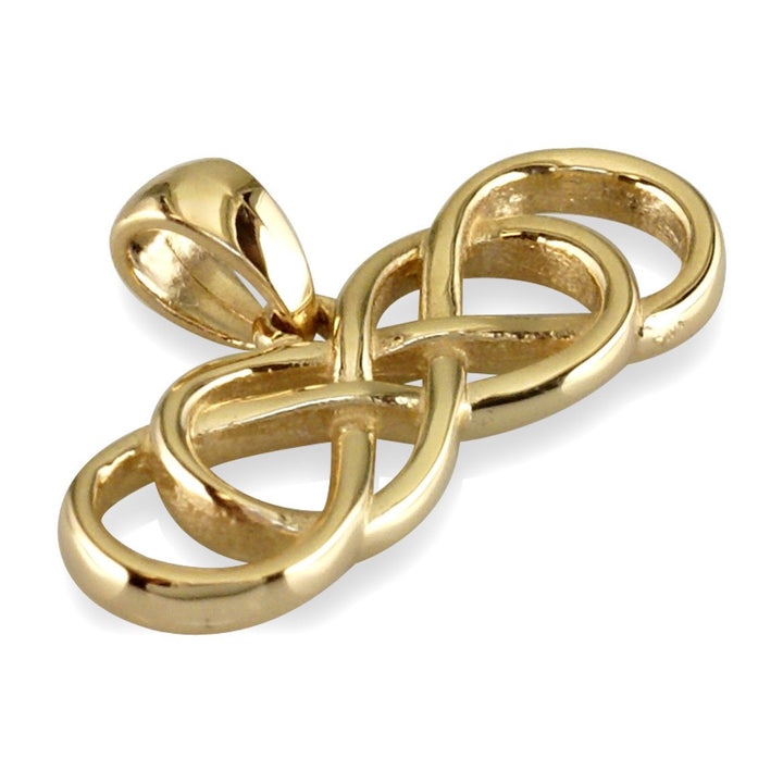 Large Double Infinity Symbol Sideways Charm in 14K yellow gold