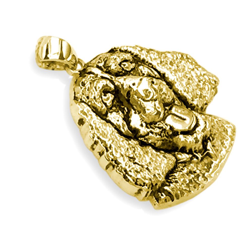 Doggy Portrait Charm with Black in 14k Yellow Gold