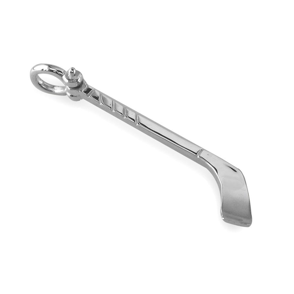 Extra Large Hockey Stick Charm in 14K White Gold