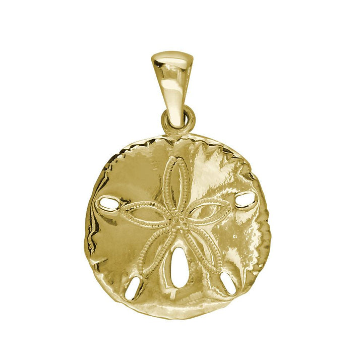 Small Sand Dollar Charm in 14K Yellow Gold