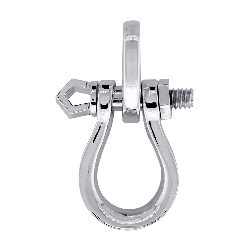 Large Hardware Shackle Pendant in 14K White Gold