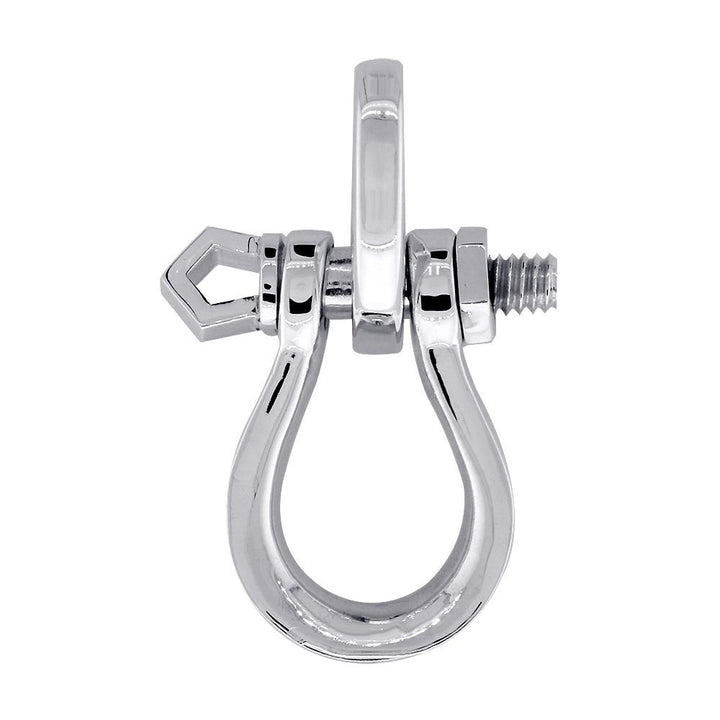 Large Hardware Shackle Pendant in 14K White Gold