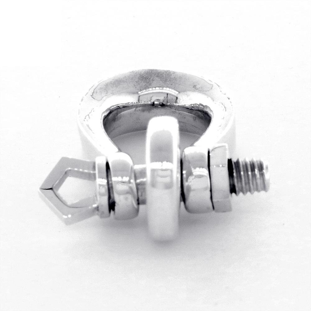 Large Hardware Shackle Pendant in 14K White Gold