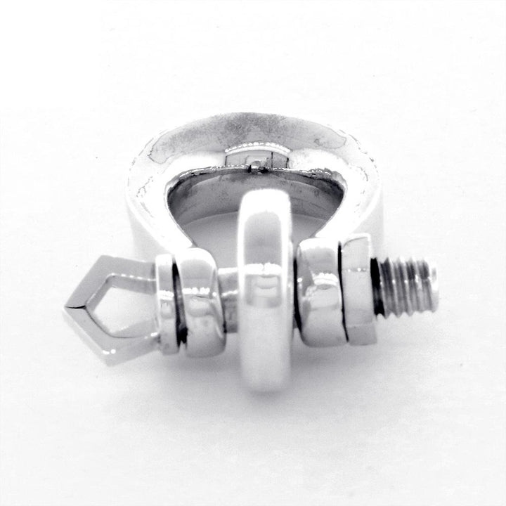 Large Hardware Shackle Pendant in 14K White Gold