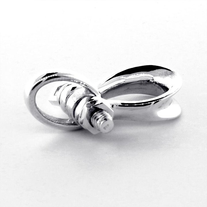 Large Hardware Shackle Pendant in 14K White Gold