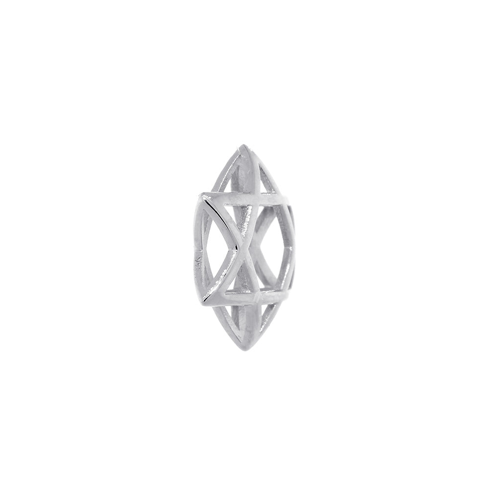 17mm 3D Open Domed Jewish Star of David Charm and 16 Inch Chain in 14k Yellow Gold