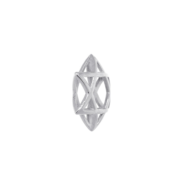 17mm 3D Open Domed Jewish Star of David Charm and 16 Inch Chain in 14k Yellow Gold