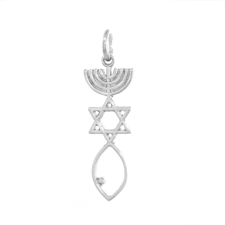 Small Messianic Seal Jewelry Charm in 14K White Gold