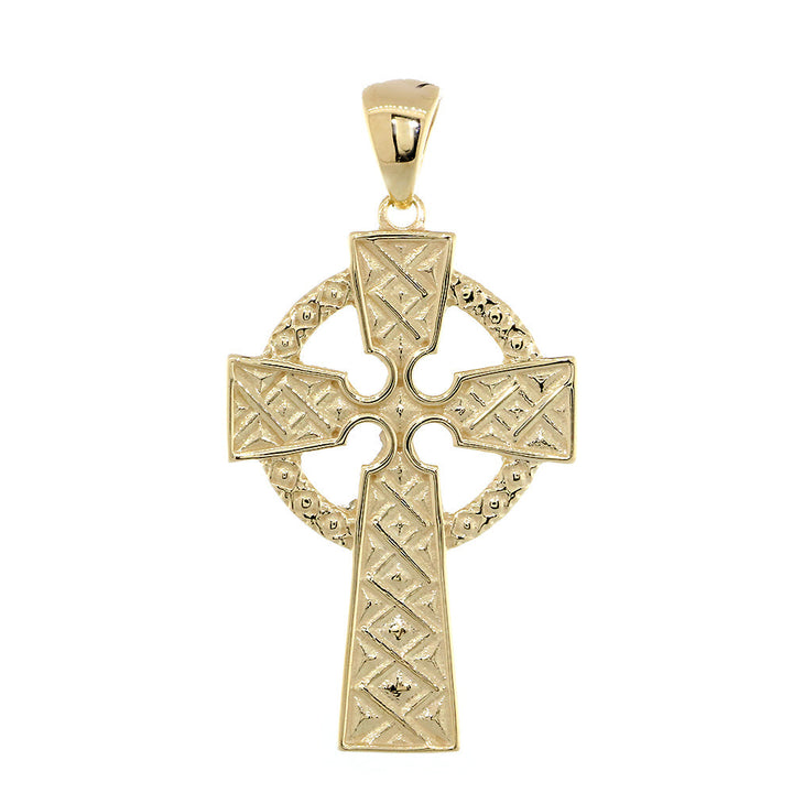 Large Celtic Cross Charm in 14k Yellow Gold