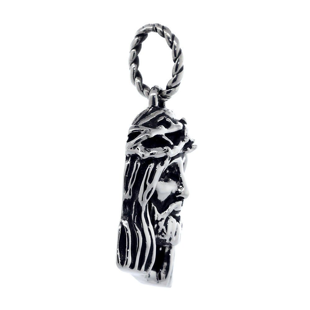 Large Jesus Christ Crown of Thorns Charm, 28mm in Sterling Silver