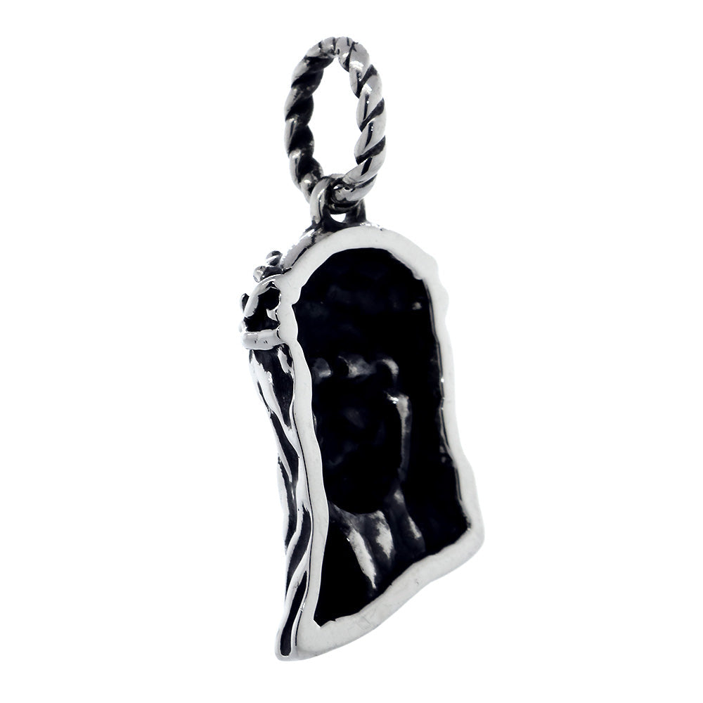 Large Jesus Christ Crown of Thorns Charm, 28mm in 14k White Gold