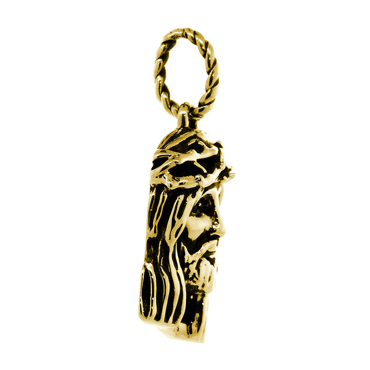 Large Jesus Christ Crown of Thorns Charm, 28mm in 14k Yellow Gold