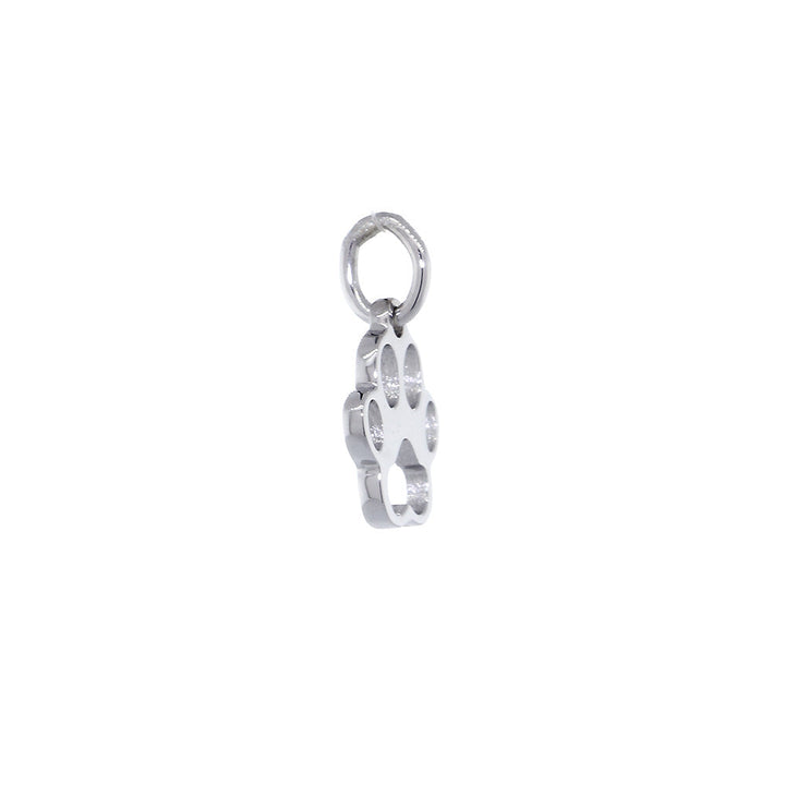 8mm Open Dog Paw Charm in 14k White Gold